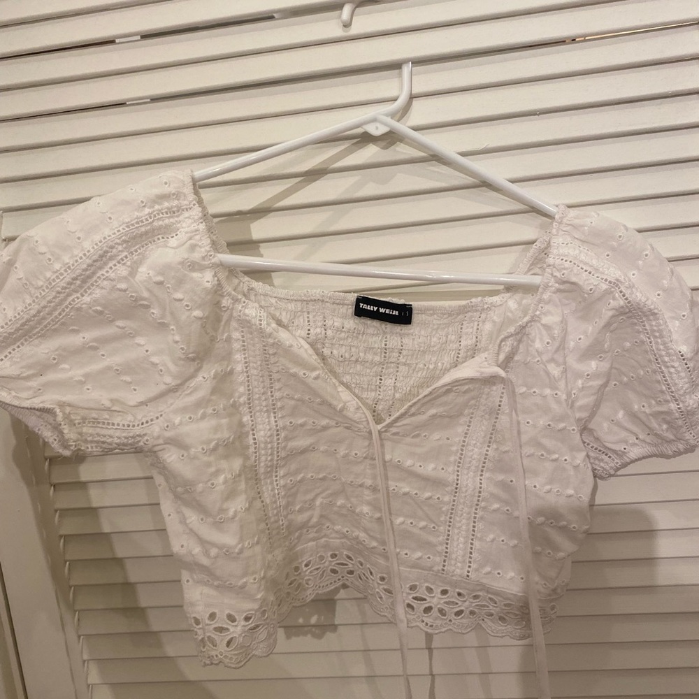 white crop top